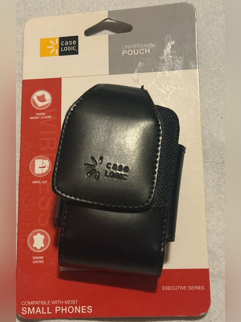 Case Logic Black Leather Universal Phone Holster - Executive Series